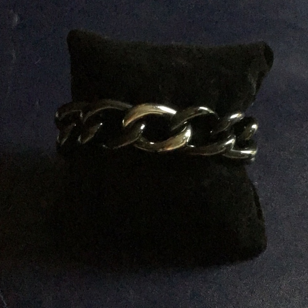 Ceramic link bracelet with sterling silver